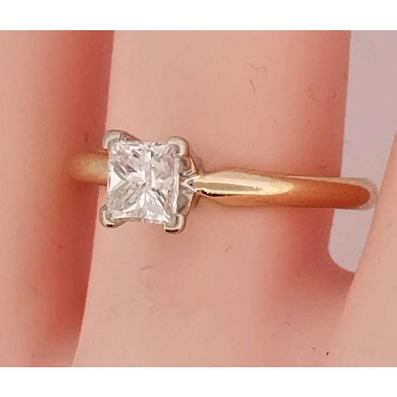 14k Princess Diamond Wedding Engagement Ring 14K Gold size 6,7,8 - Picture 6 of 12